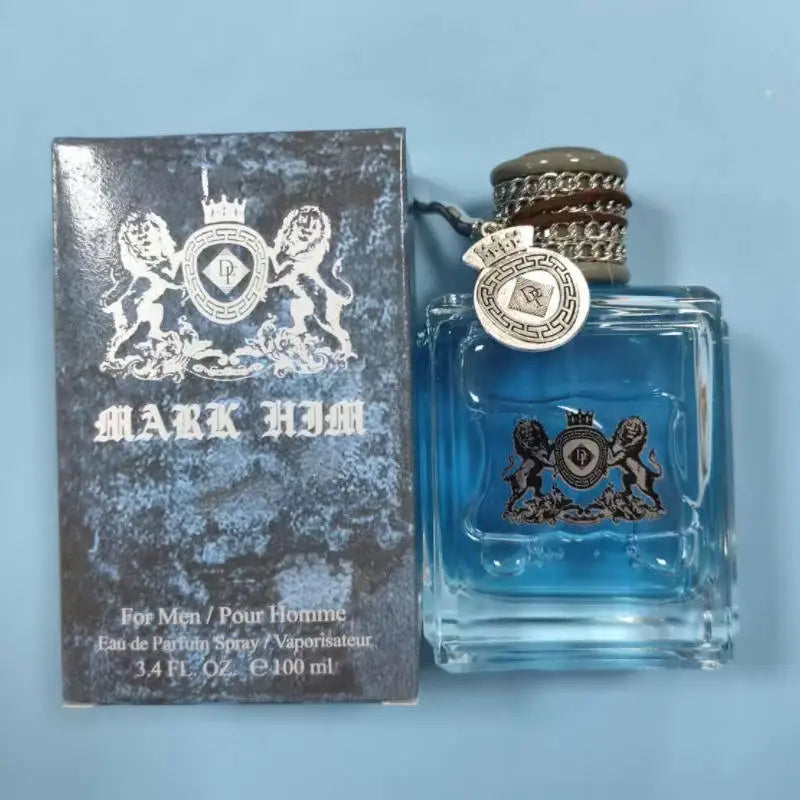 Coffret Mark Him pour homme avec flacon de parfum bleu