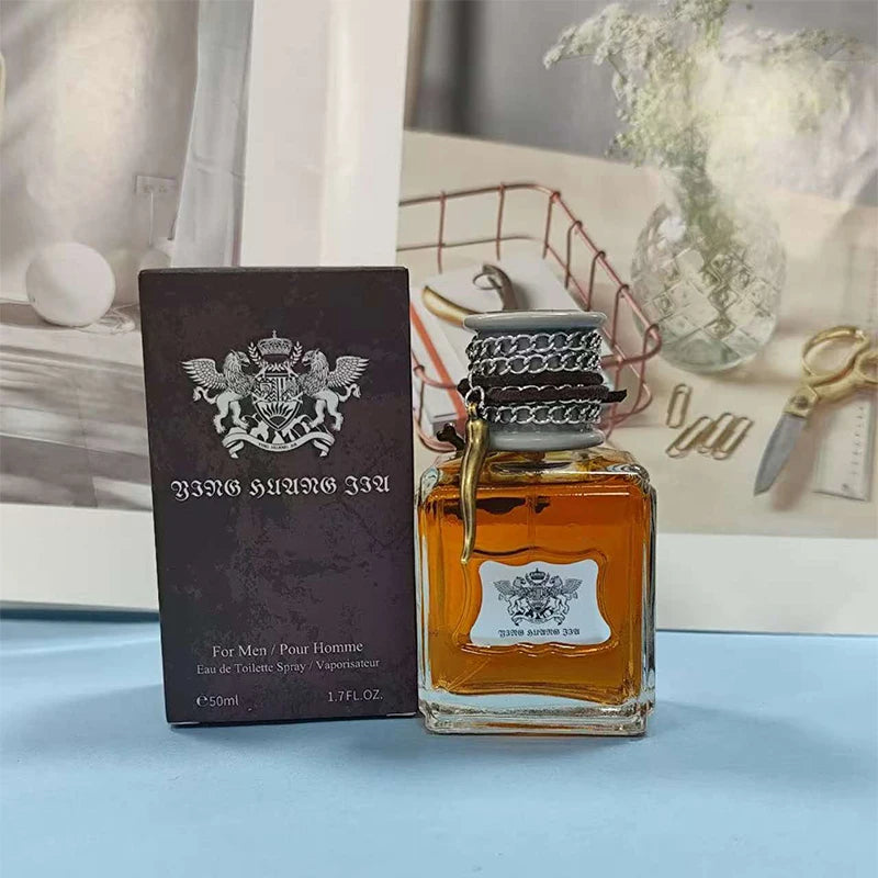 Flacon de parfum ambré Jean Miss avec coffret noir pour homme