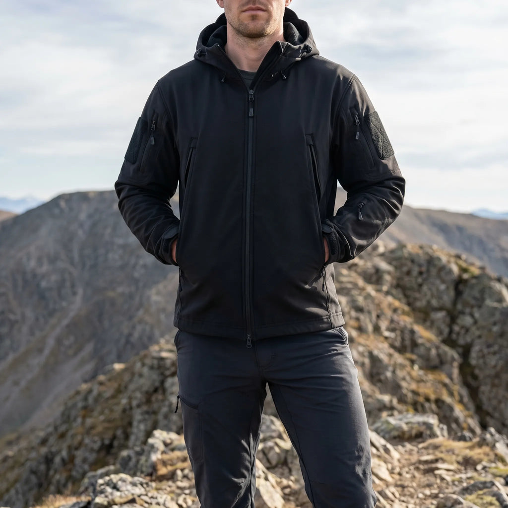 Trekzon - Hooded Softshell Fleece-Lined Jacket Outdoor Hiking Adventures