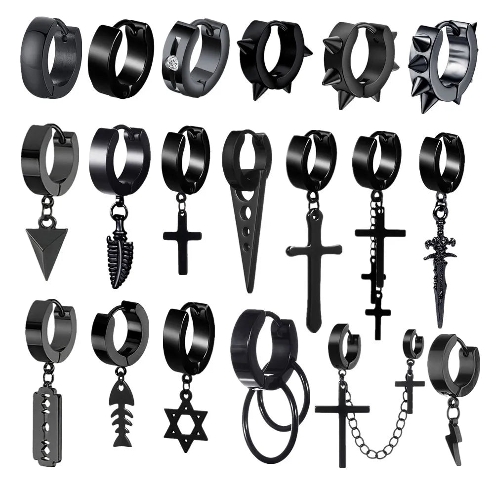 Créoles Croix — Noir