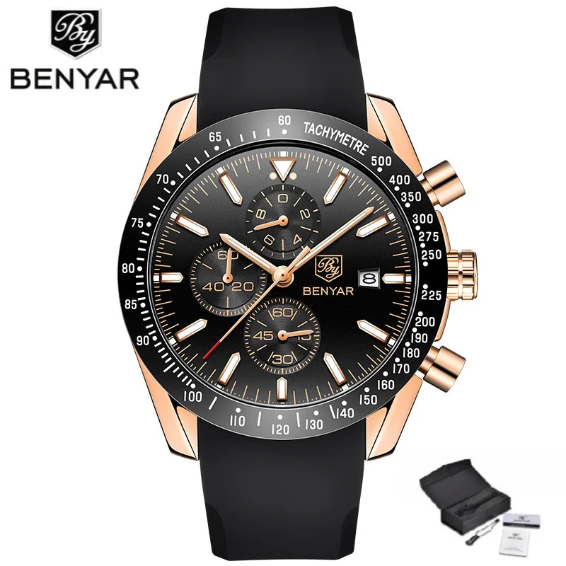 Montre Chronographe — Noir & Or
