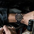 Montre Chronographe — Noir & Or