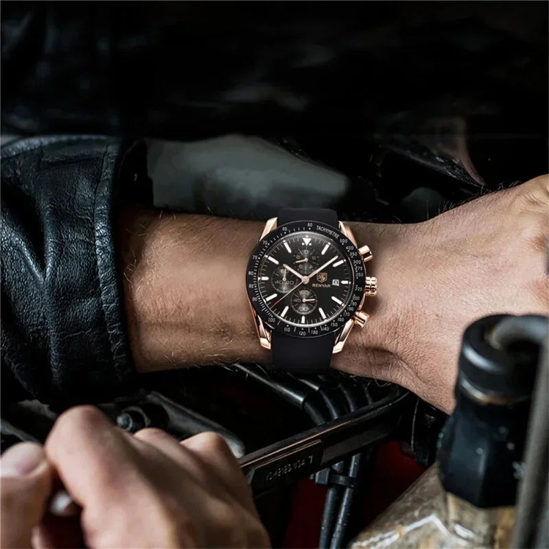Montre Chronographe — Noir & Or