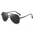 Lunettes aviateur noires à monture métal, verres polarisés