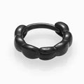 Créoles noires torsadées en acier inoxydable, trio 8/10/12 mm — vue rapprochée
