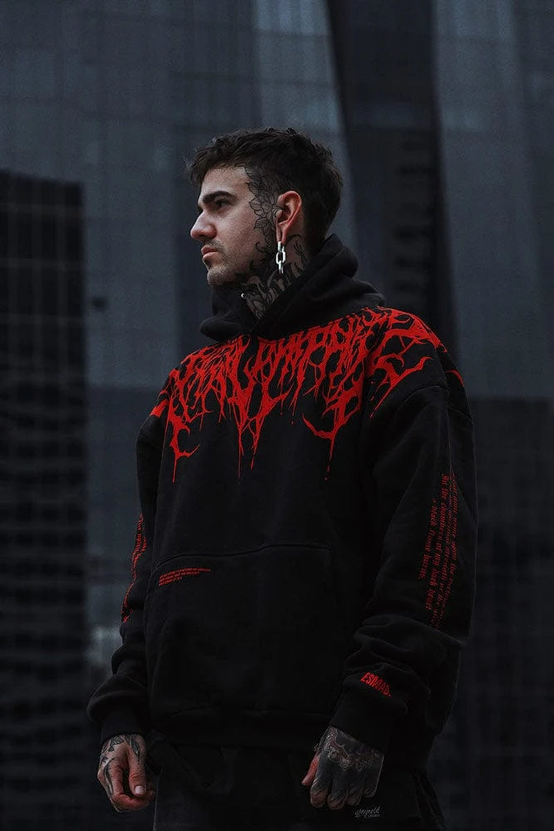 Oversized Schwerer Hoodie Mit Druck – Damon